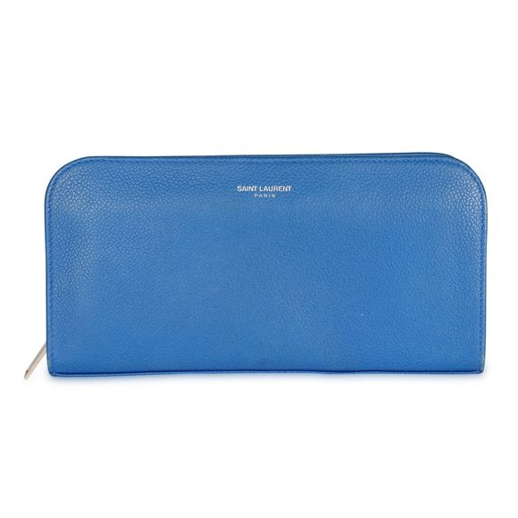 Saint Laurent Royal Blue Continental Zip-Around Wallet - Picture 1 of 5